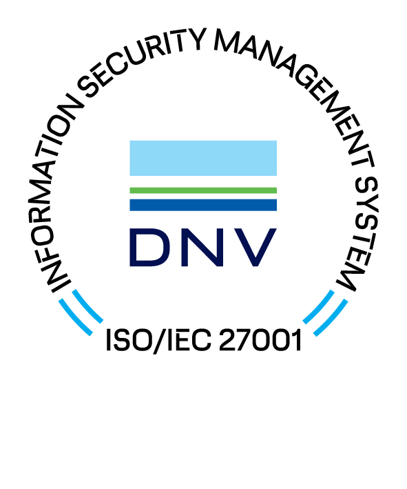 Marca de certificação do Sistema de Gerenciamento de Segurança da Informação DNV ISO/IEC 27001