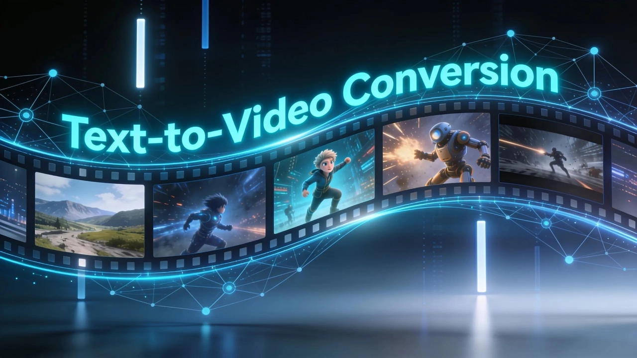 Aliran kerja automasi API teks-ke-video yang menunjukkan cara gesaan bertulis diproses menjadi output video yang dijana