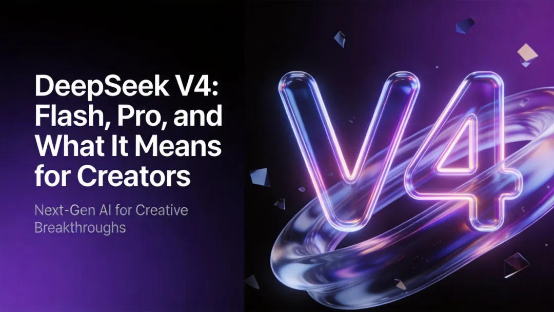 DeepSeek V4 Flash and Pro for creators — next-gen AI for creative breakthroughs, V4 cover art