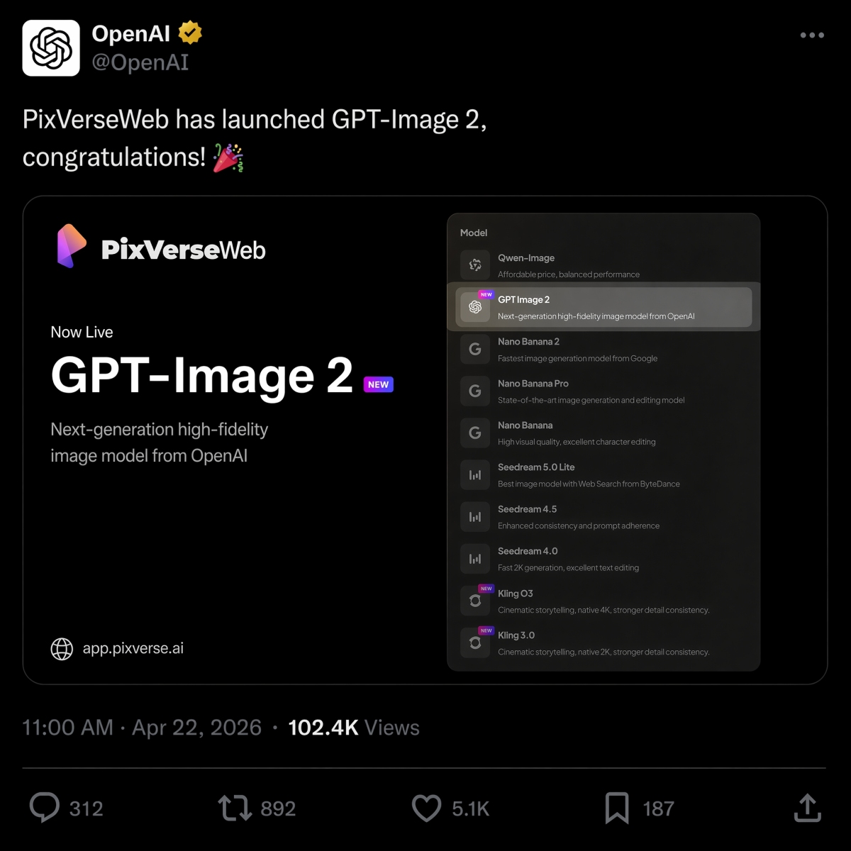 Try GPT Image 2 on PixVerse