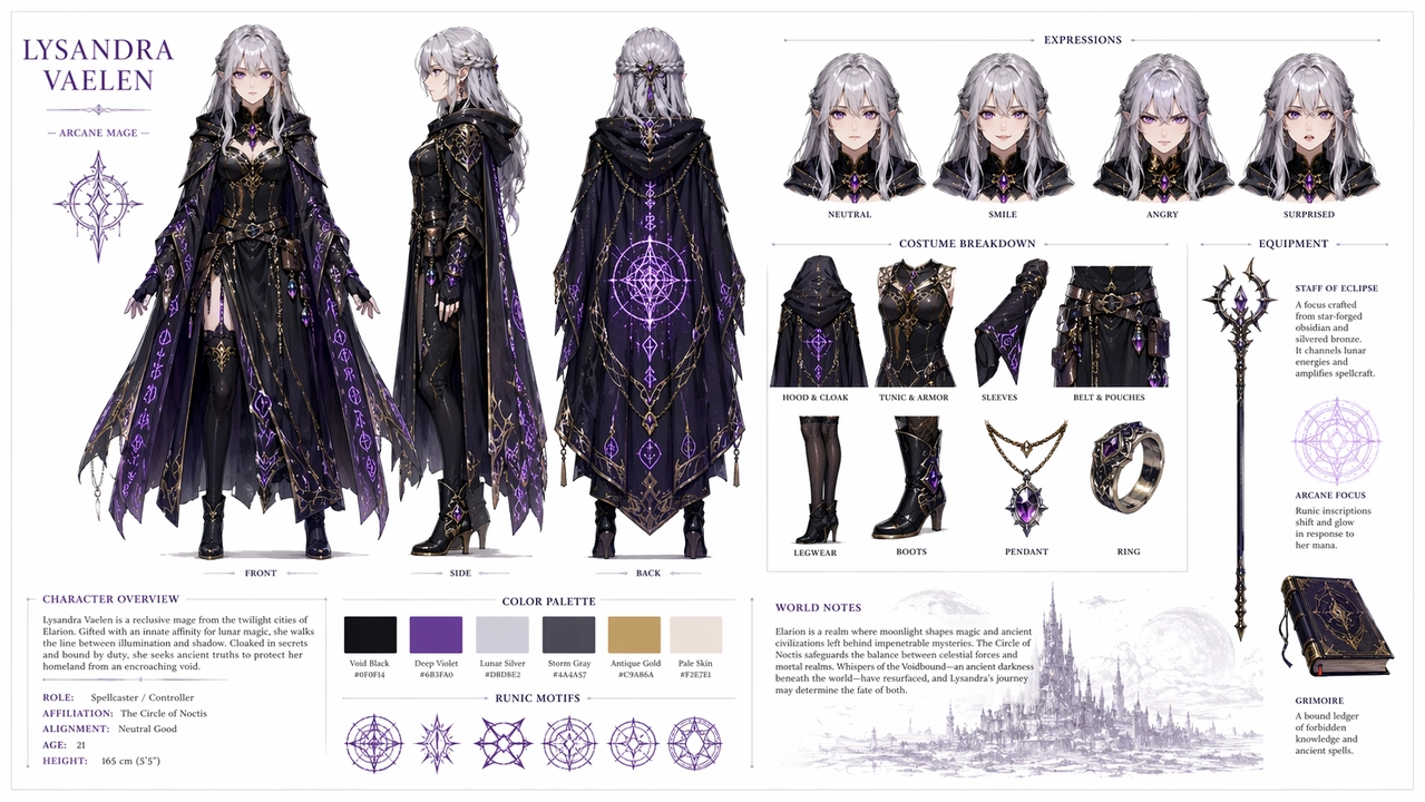 Character Design and Reference Sheet gpt image 2