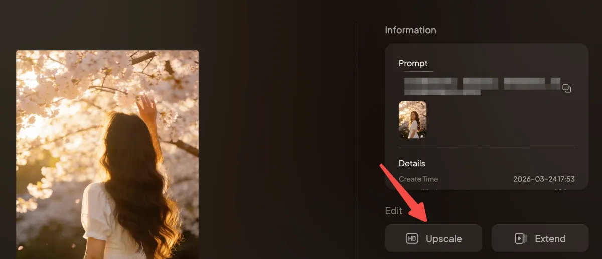PixVerse Upscaling function
